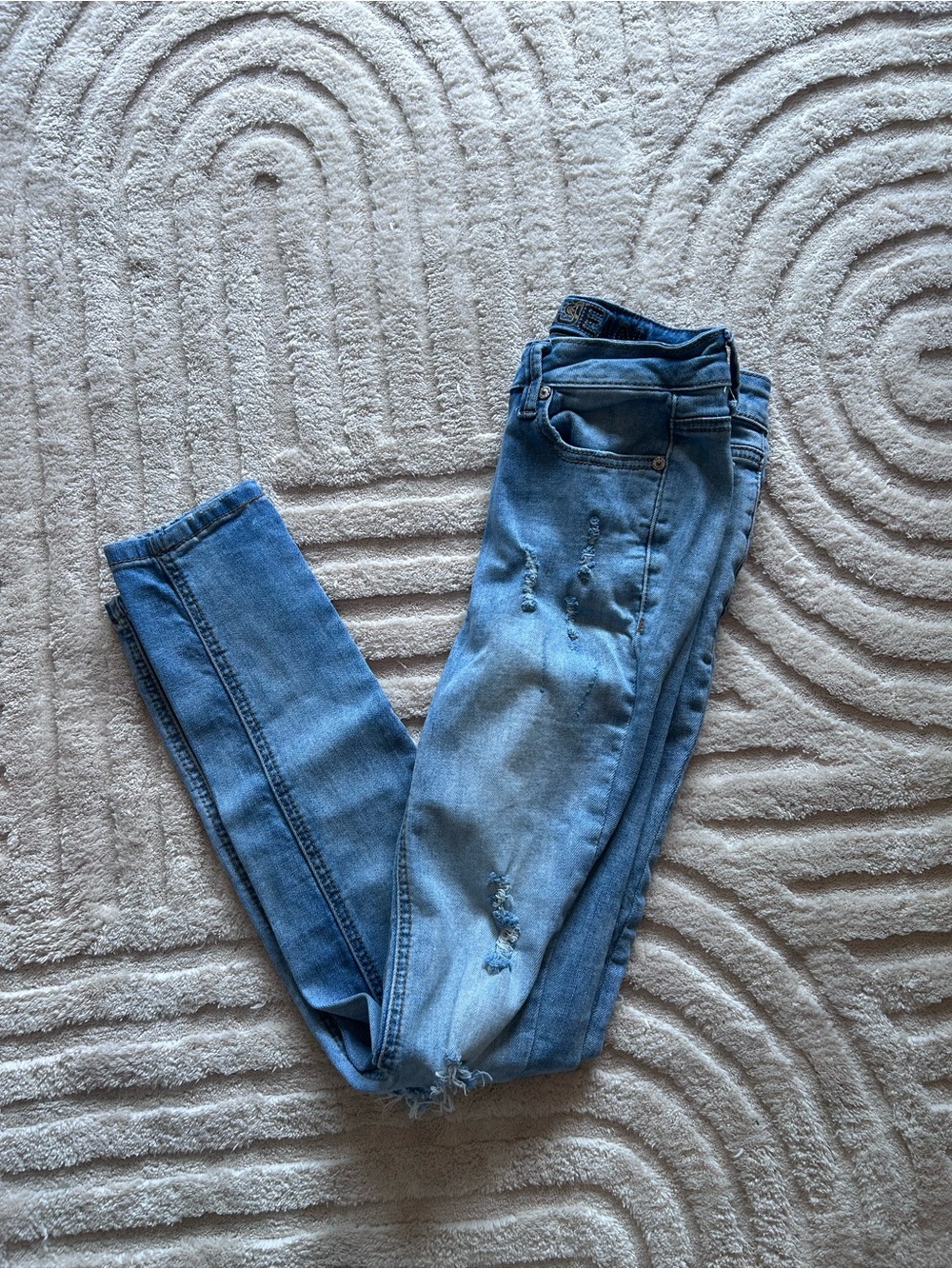 Blue Skinny Distressed Jeans CF